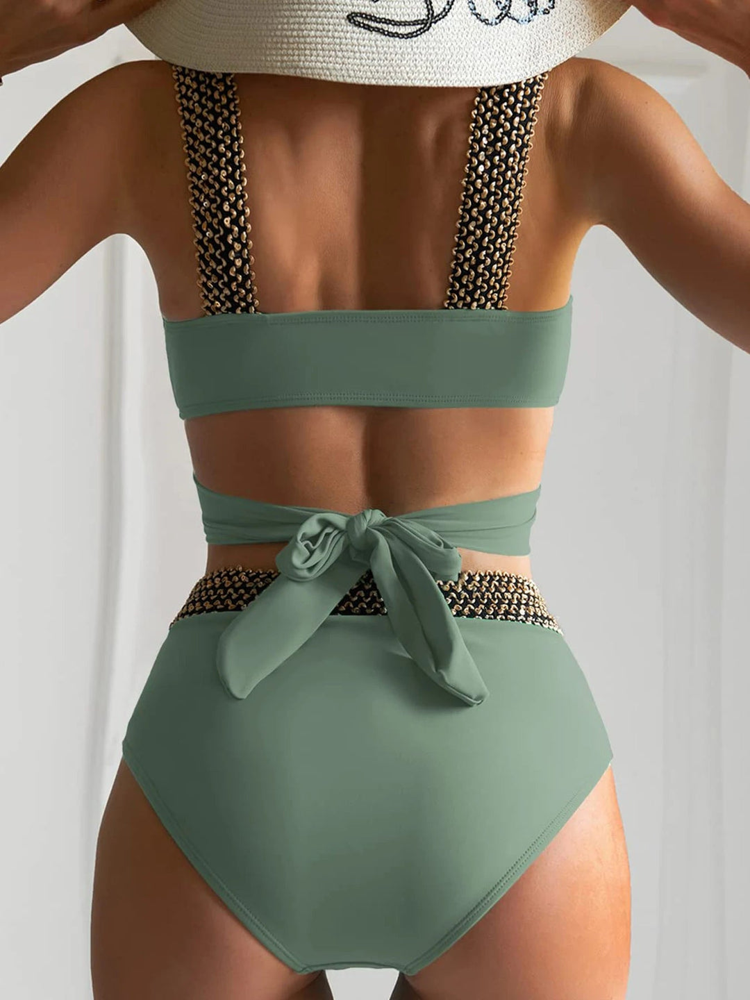 Flatterende push-up bikini voor dames, Yuna model met hoge taille, essentiële zwemkleding.