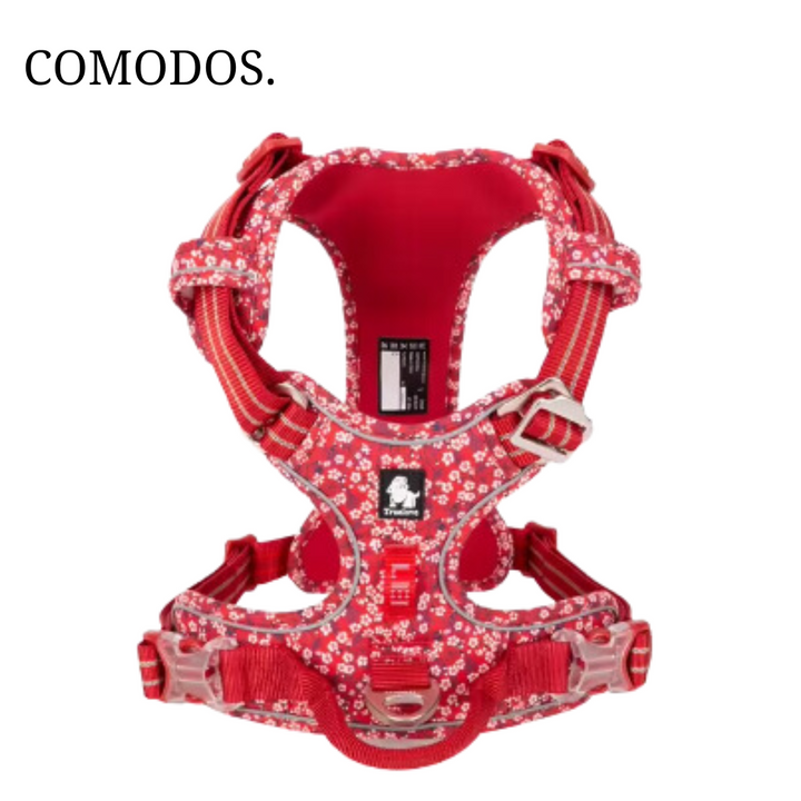 Anti-trek hondenharnas met zachte vulling, voorkomt trekken en biedt maximaal comfort voor de hond.