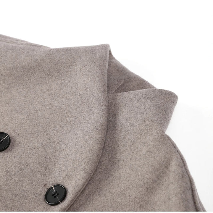 Vintage winterjas dames, dubbele rij knopen, warm en stijlvol voor elke vrouw.