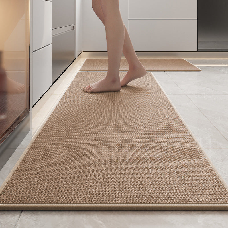 Antislip wasbare keukenloper van vlas in grijs voor comfort en veiligheid in de keuken, perfect vloerkleed.