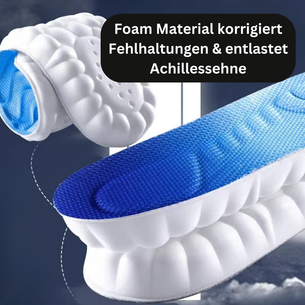 Comfortabele ergonomische CloudFlex inlegzolen voor dagelijks gebruik, optimale voetondersteuning en pijnverlichting.