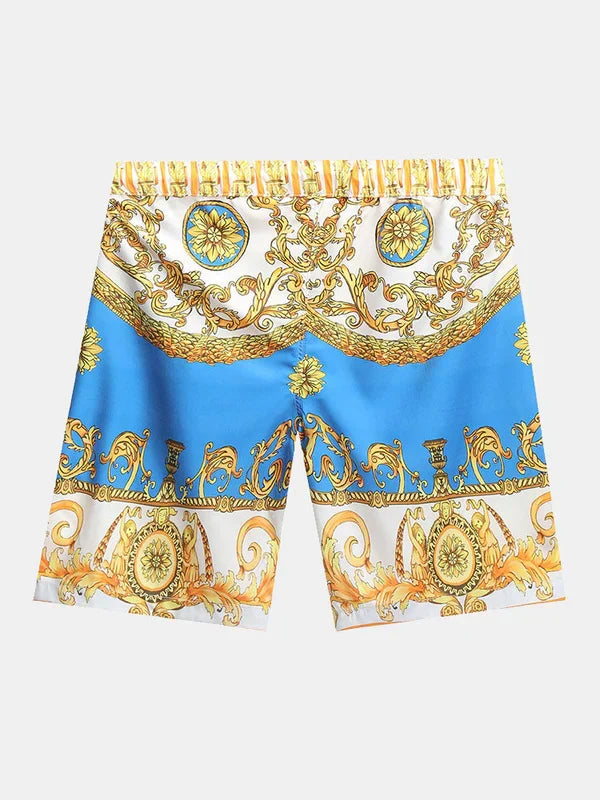 Veelzijdige heren zomer set: elegant en casual, met onderscheidende Italiaanse barokprint.