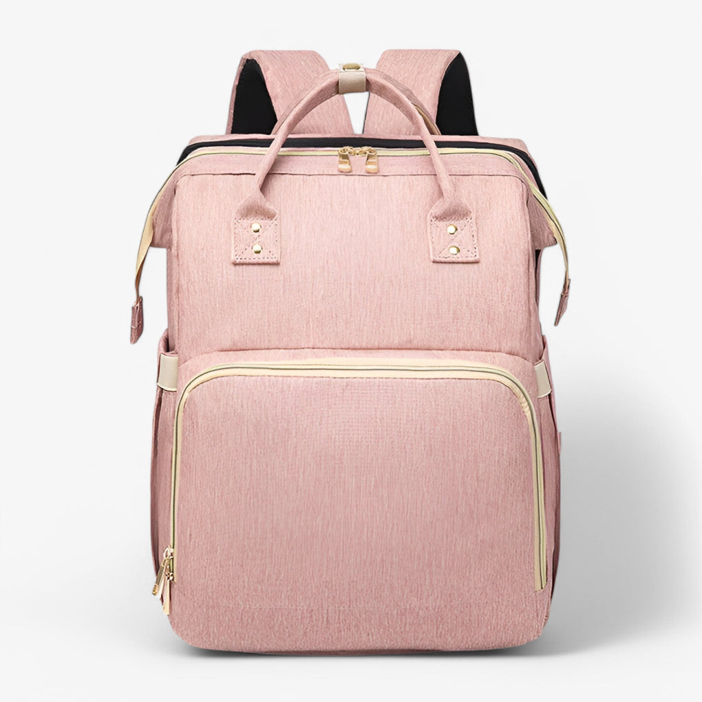 Duurzame waterafstotende luiertas in moderne kleur, inclusief opklapbaar babybedje voor je baby.