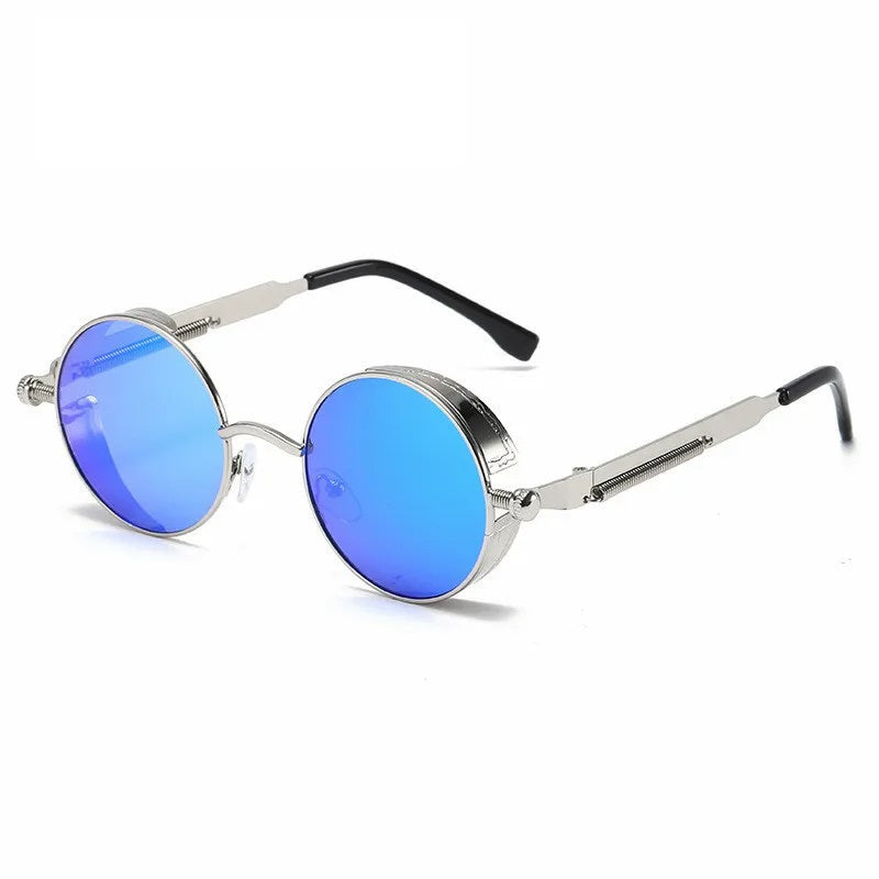 Heren ronde zonnebril, een modieus accessoire met vintage look. Biedt UV400 oogbescherming en tijdloze stijl.