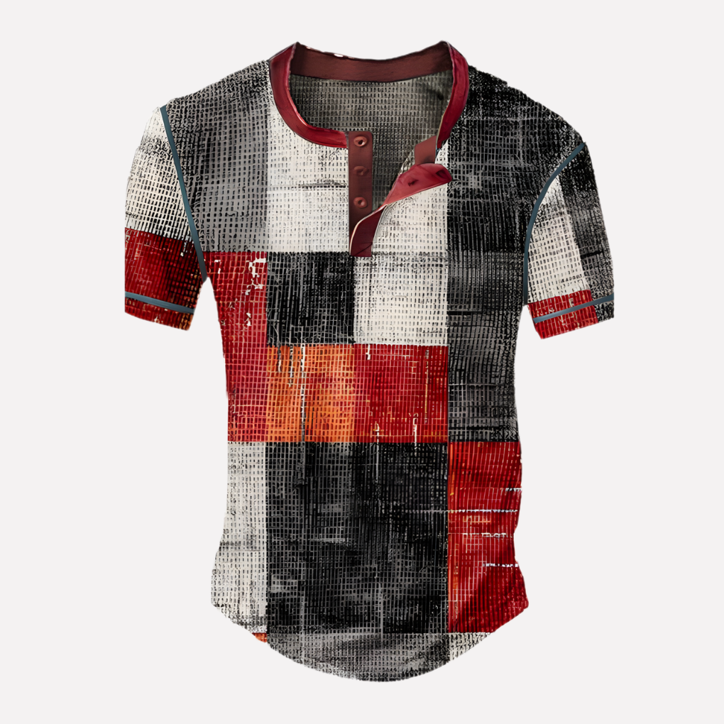 Casual heren wafel breisel T-shirt, ademend en lichtgewicht voor zomerse dagen.