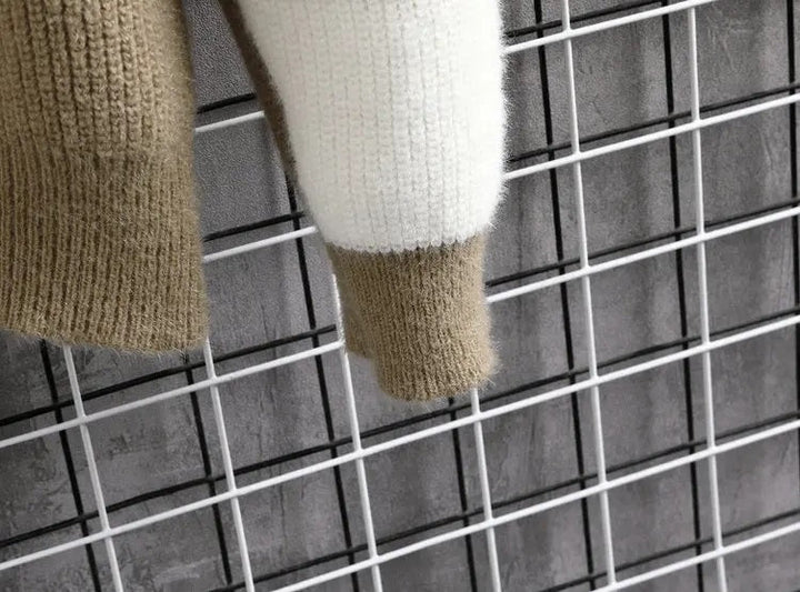 Casual herenmode: warme geruite trui met trendy kleurvlakken. Ideaal als winterse pullover.