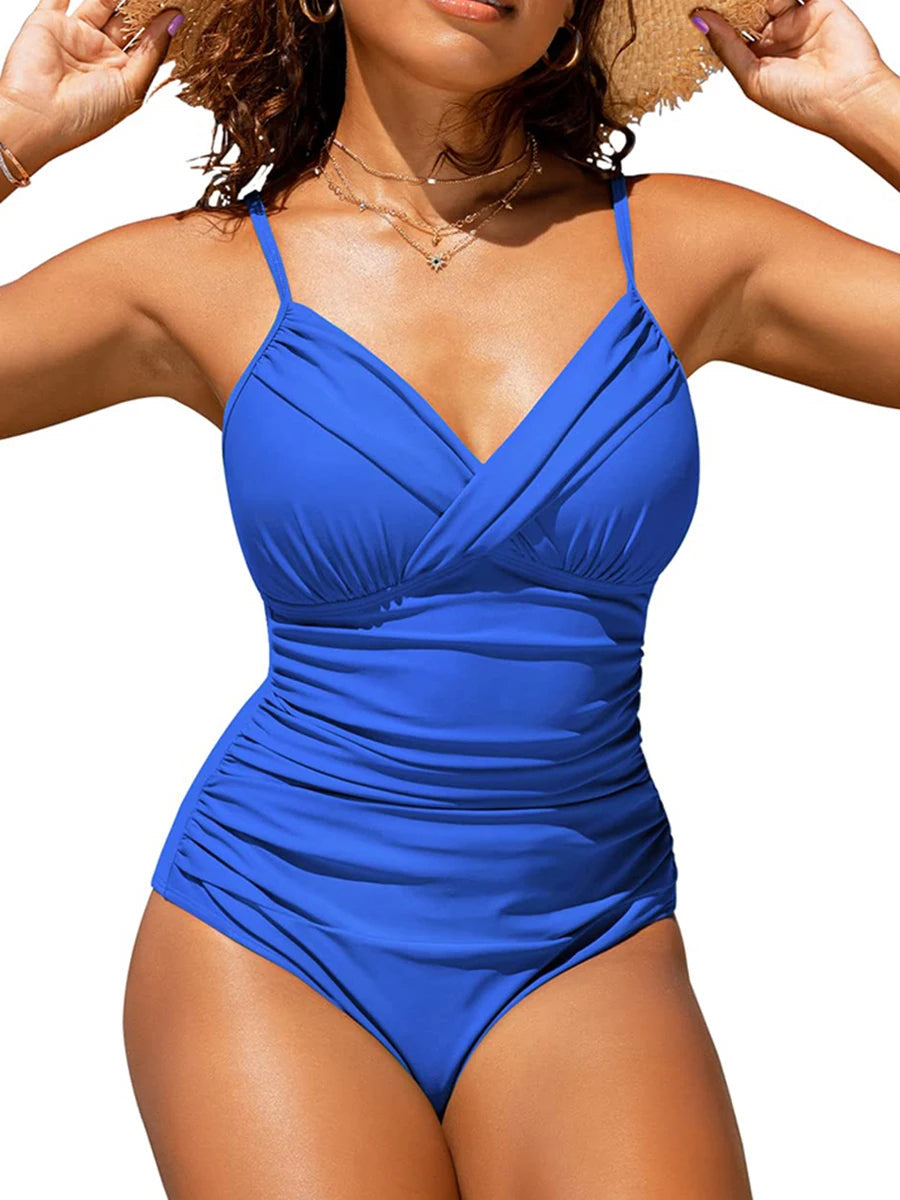 Zomers plus-size badpak 2XL voor dames. Stijlvolle strandmode met een comfortabele, gewatteerde pasvorm.