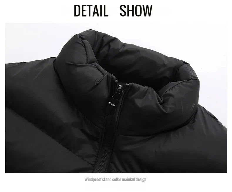 Close-up van de ritssluiting op een comfortabele heren bodywarmer, benadrukt de kwaliteit en afwerking.