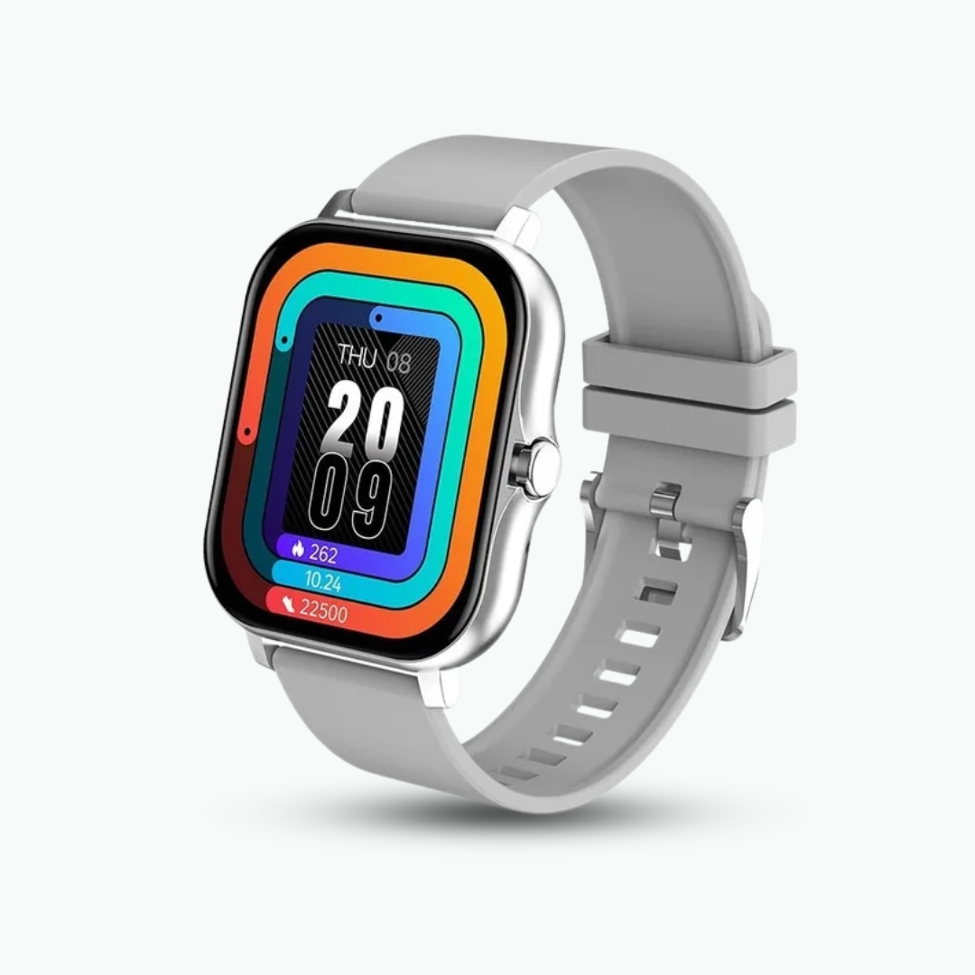 Fitnesstracker smartwatch met stappenteller en sporttracking aan pols. Monitor je beweging op iOS/Android.