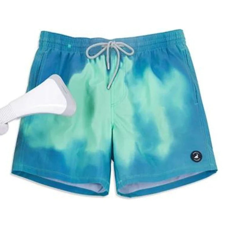 Comfortabele heren boardshorts met unieke kleurverandering; modieuze zwemkleding voor hip-hop stijl.