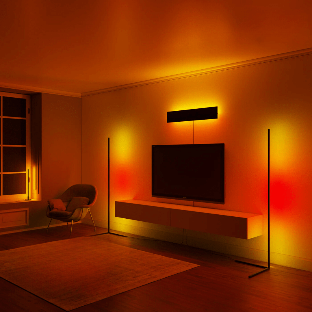 Dimbare LED vloerlamp met afstandsbediening, multi-kleur RGB voor optimale sfeer en lichteffecten.