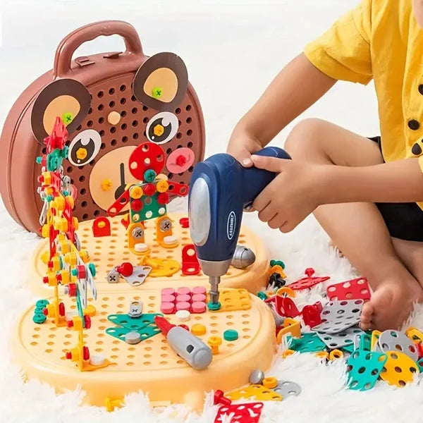 Montessori educatieve bouwspeelgoedkist voor kinderen; stimuleert creativiteit en motoriek. Leerzaam.