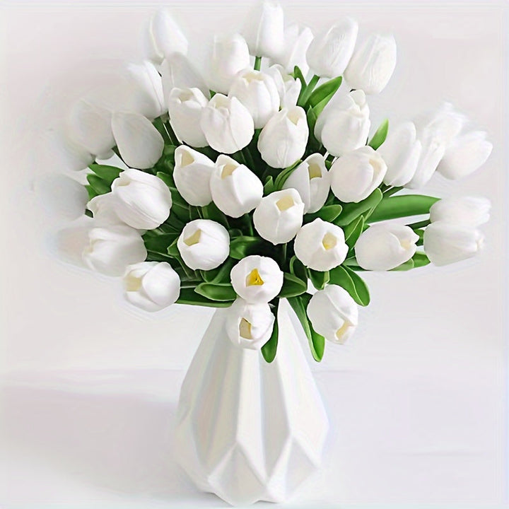 Moderne kunst tulpen, een stijlvolle toevoeging aan elk eigentijds interieur.