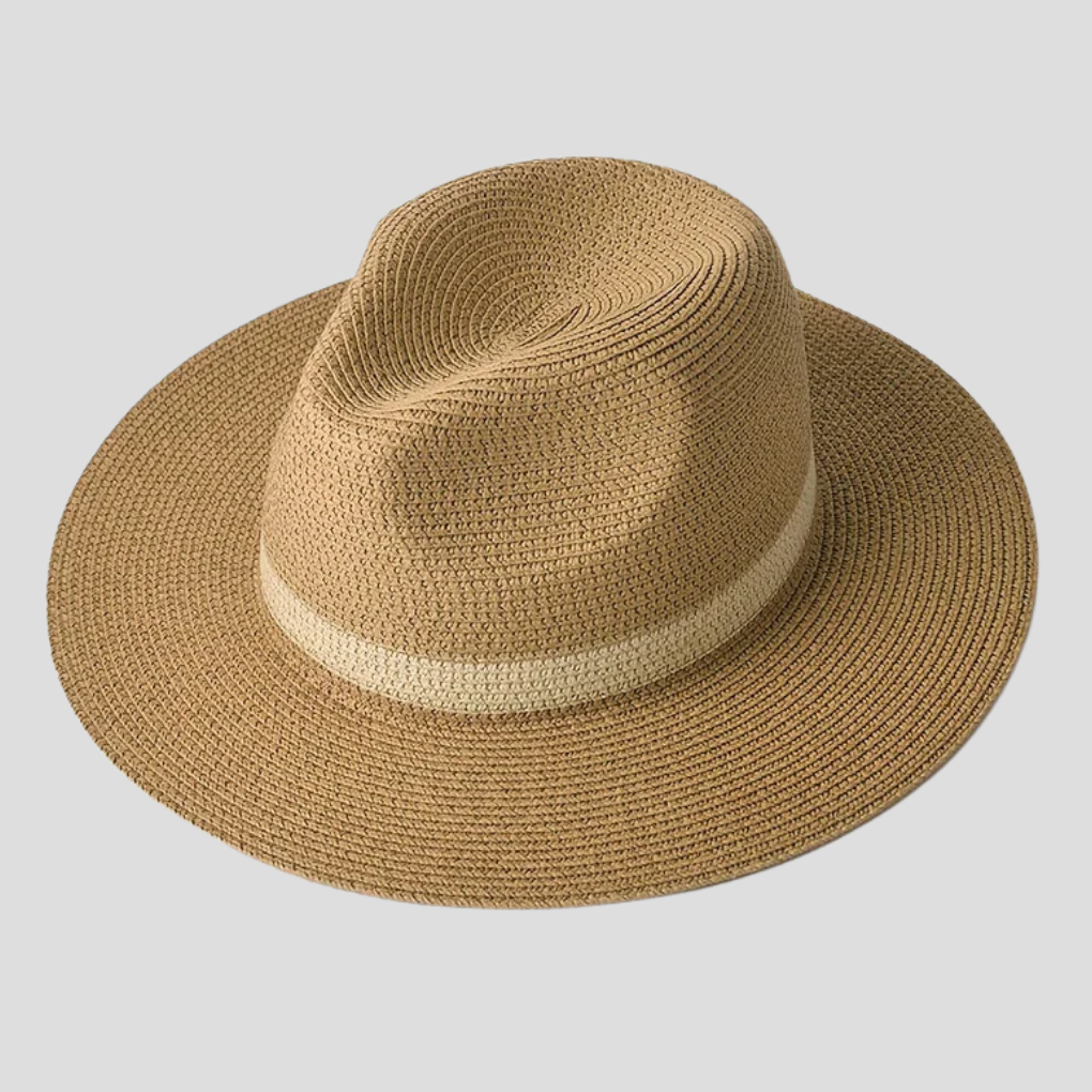 Stijlvolle unisex Panamahoed met brede rand, ideaal voor zonbescherming tijdens de zomer. Perfect als strand- of reishoed.