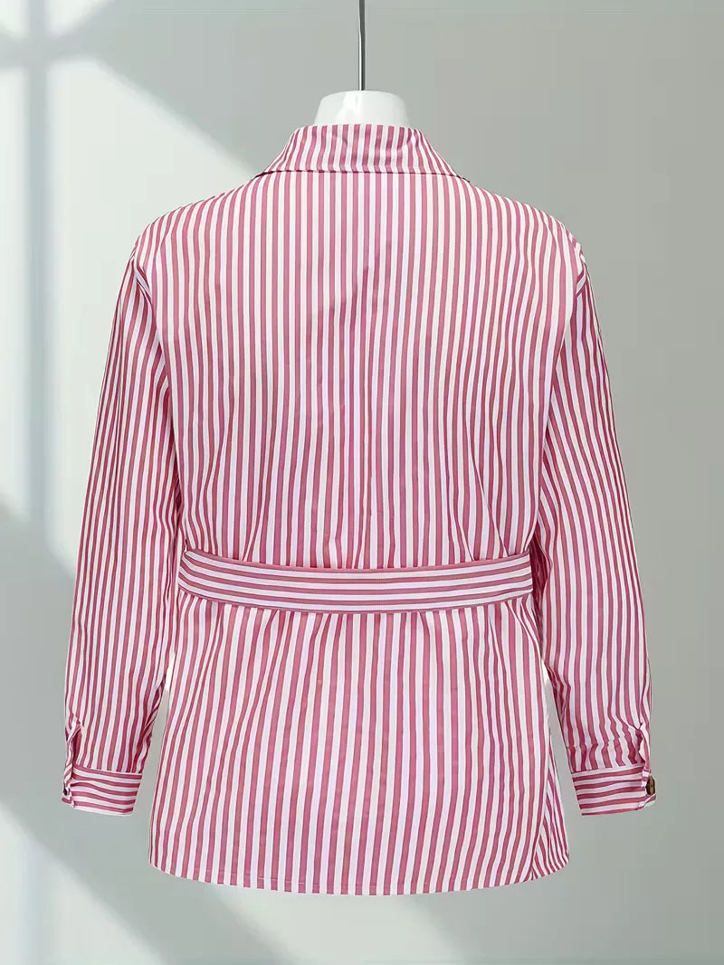 Elegant gestreept herenoverhemd, slim fit, lange mouwen, geschikt voor elke gelegenheid.
