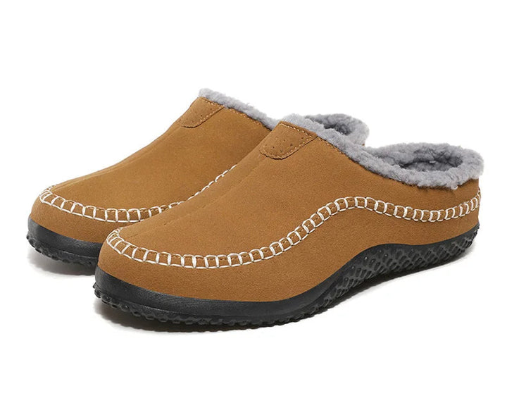 Comfortabele heren winterpantoffels; zacht en flexibel met antislip functionaliteit.