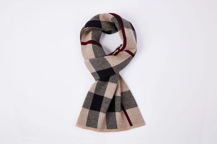 Zachte wollen sjaal voor heren; een must-have voor winterse warmte en stijlvolle look. Duurzaam.