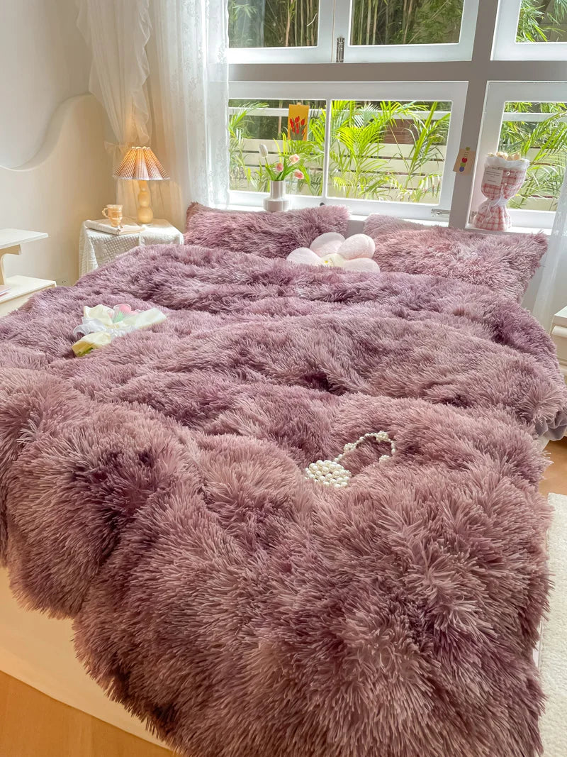 Langharig dekbedovertrek van FluffCandy, ultrazacht en kleurrijk, voor comfortabel beddengoed.