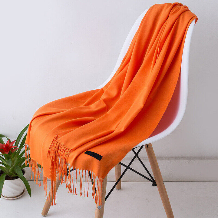 Dames winter sjaal: luxe Bria kasjmier, zacht en warm. Stijlvolle effen omslagdoek, onmisbaar mode accessoire.