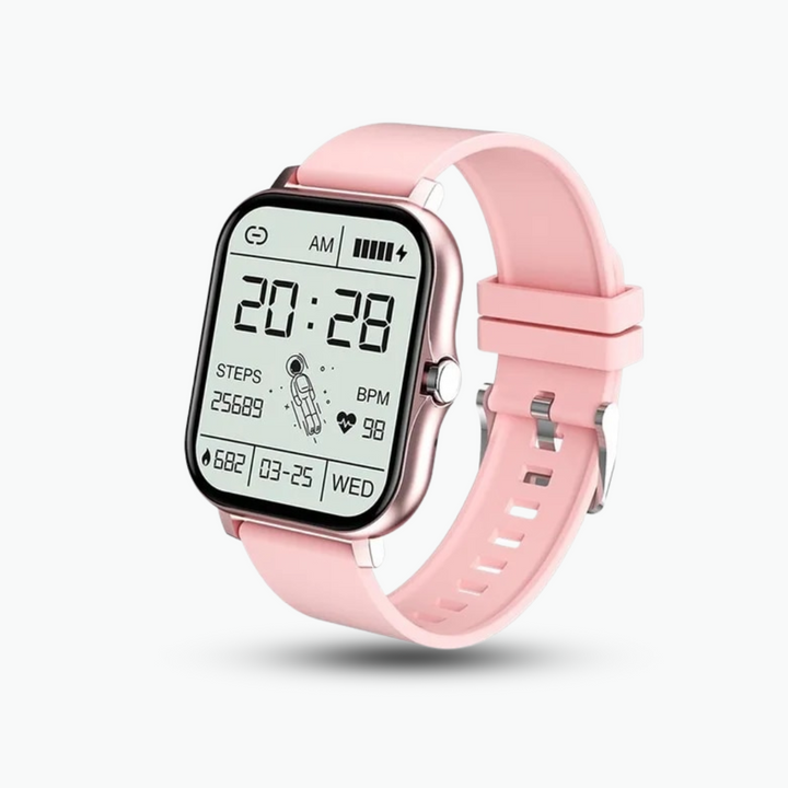 Overzicht van de universele slimme horloge: hartslag, bloeddruk, slaap & fitness tracking voor iOS/Android.