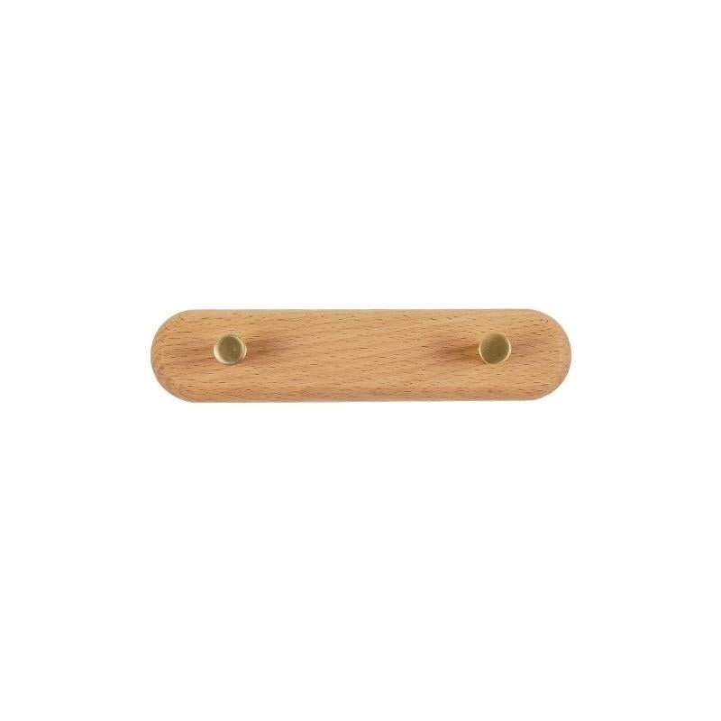 Robuuste houten kapstok LignaHook met duurzame messing haken, een aanwinst voor elk modern interieur.