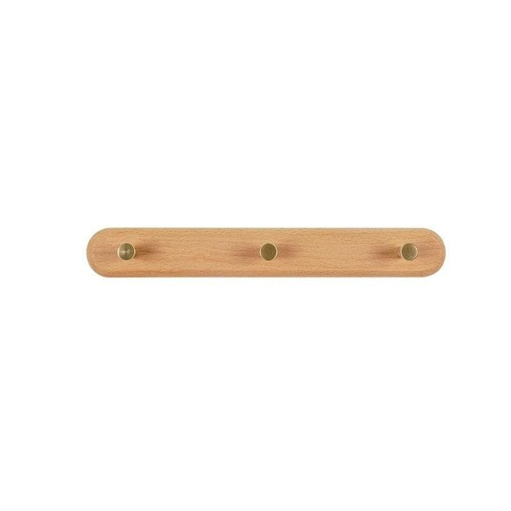 Design wandkapstok van hout met luxe messing haken, functioneel en decoratief voor de hal.