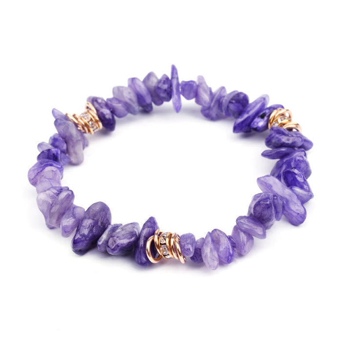 Handgemaakte Celine dames armband, natuursteen kristallen, elegant accessoire.