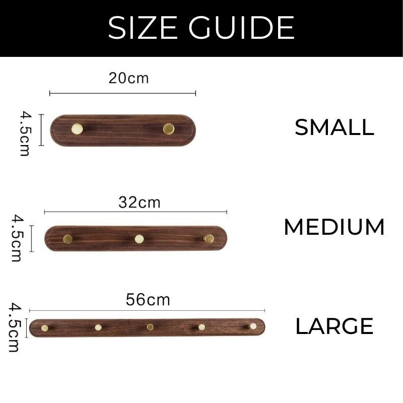 Premium houten wandkapstok LignaHook met elegante messing haken, een must-have voor uw moderne interieur.