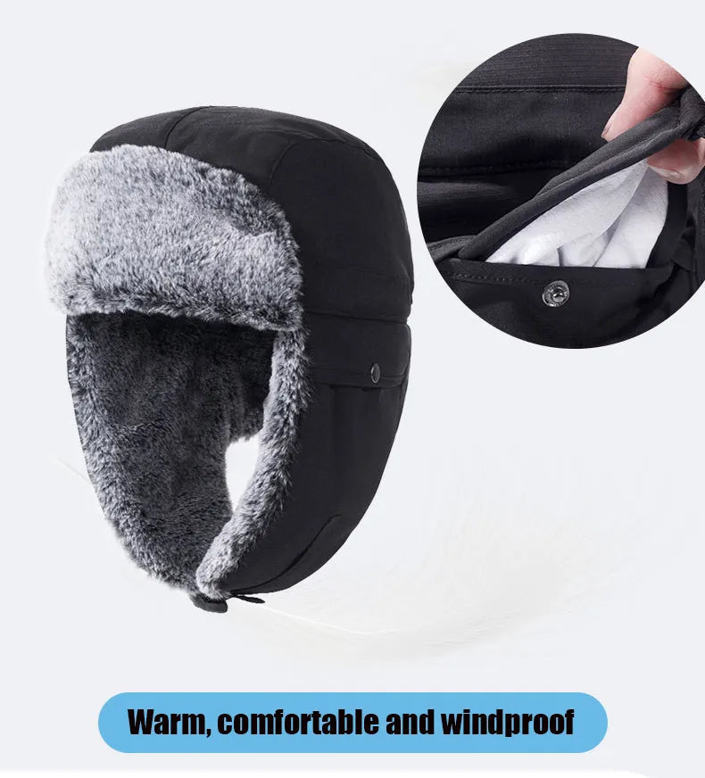 Zwarte fleece wintermuts, ideaal voor warmte en bescherming bij skiën.
