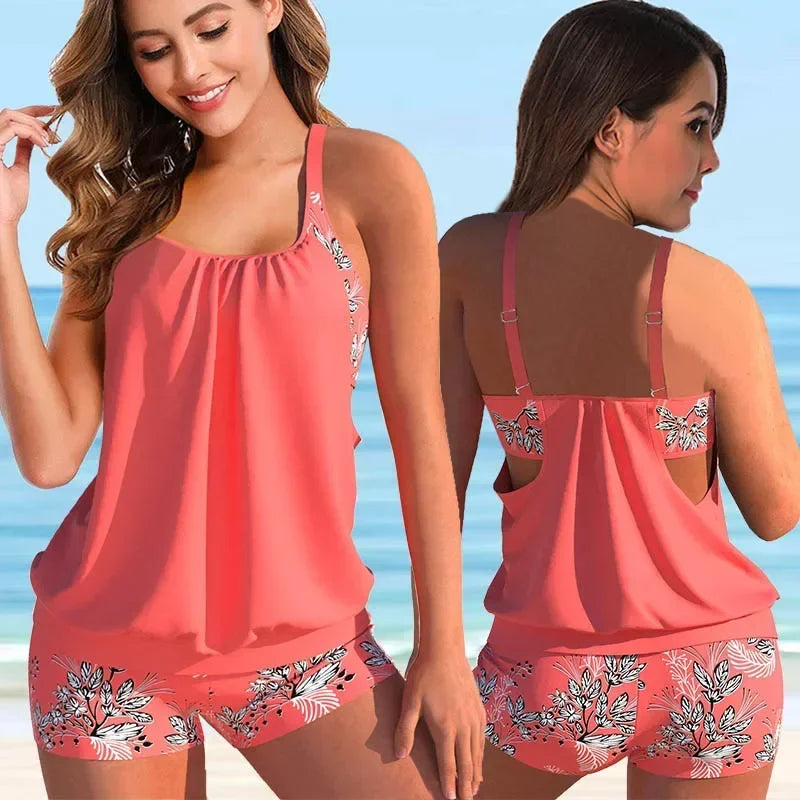 Hoymans polyester dames tankiniset met racerback top en boyshort broekje, biedt comfort en stijl in de zomer.