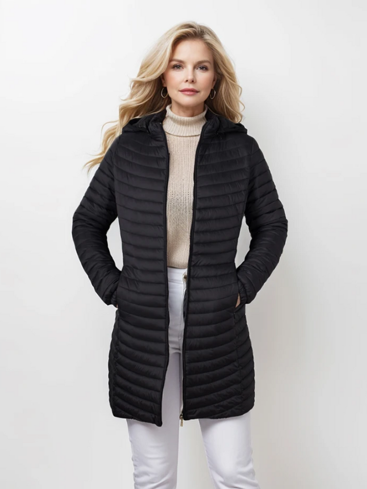 Comfortabele damesmode: nieuwe lichtgewicht winterjas met hoge kraag voor extra warmte.