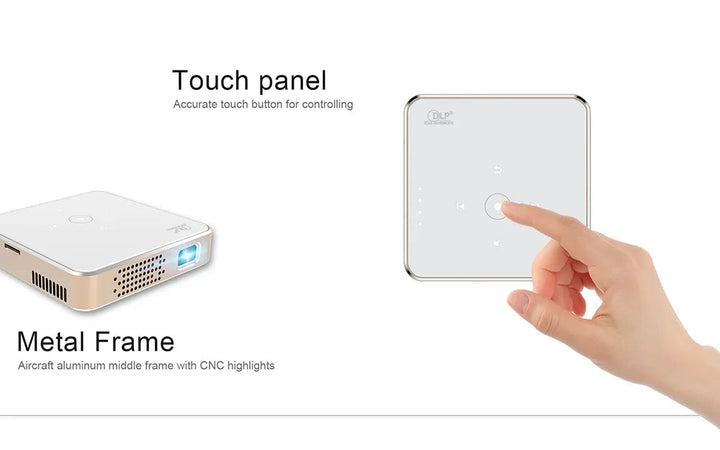 Veelzijdige miniprojector: perfect voor indoor thuisbioscoop, presentaties en outdoor entertainment, met smart touch.