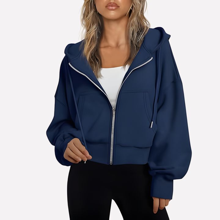 Trendy oversized dames sweatshirt met rondehals en speelse graphic, ideaal voor streetwear mode.