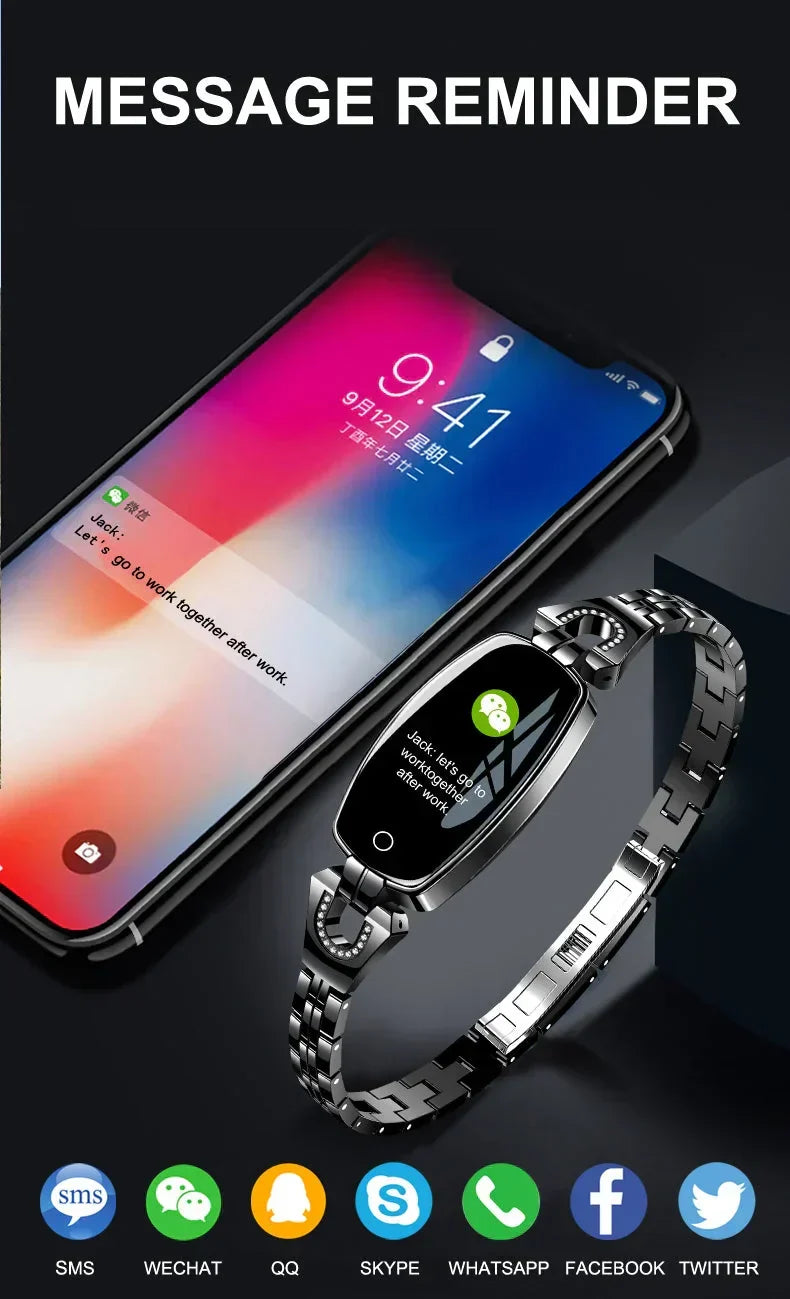 Dames FitStyle waterdichte fitness armband, activity tracker, hartslagmeter en smartwatch in één.