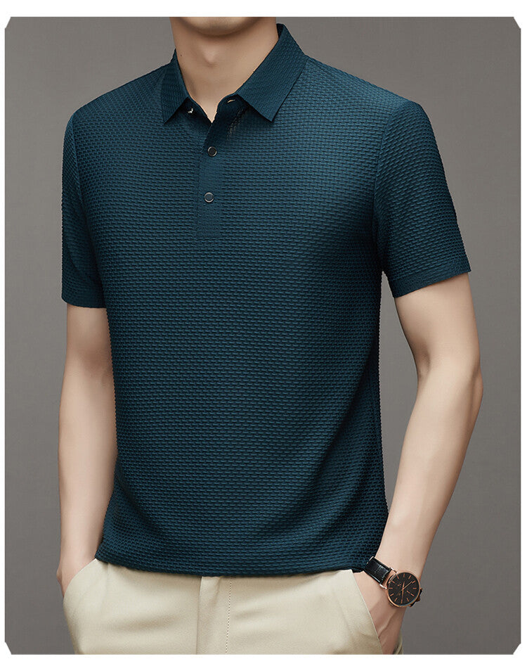 Ademend herenpoloshirt met korte mouwen, ideaal voor actieve mannen.