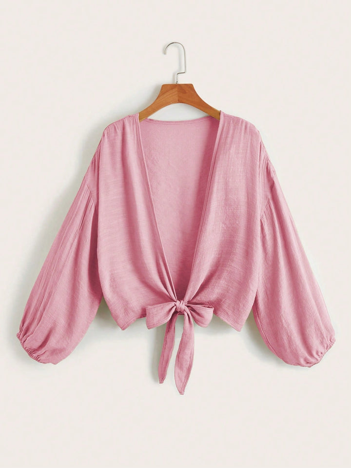 Lichtgewicht dames kimono met strik, stijlvolle cover-up voor je zwemkleding.