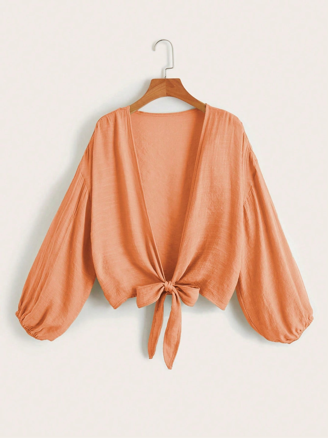 Comfortabele effen dames kimono met strik, ideaal voor een relaxte zomer.