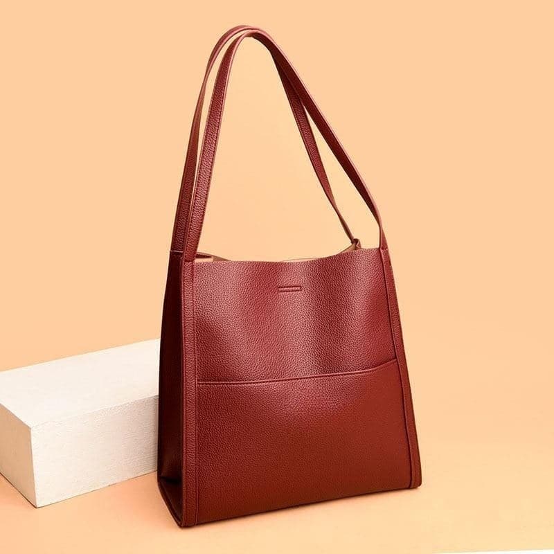 Elegante leren handtas dames, stijlvolle schoudertas voor zakelijk of casual gebruik.
