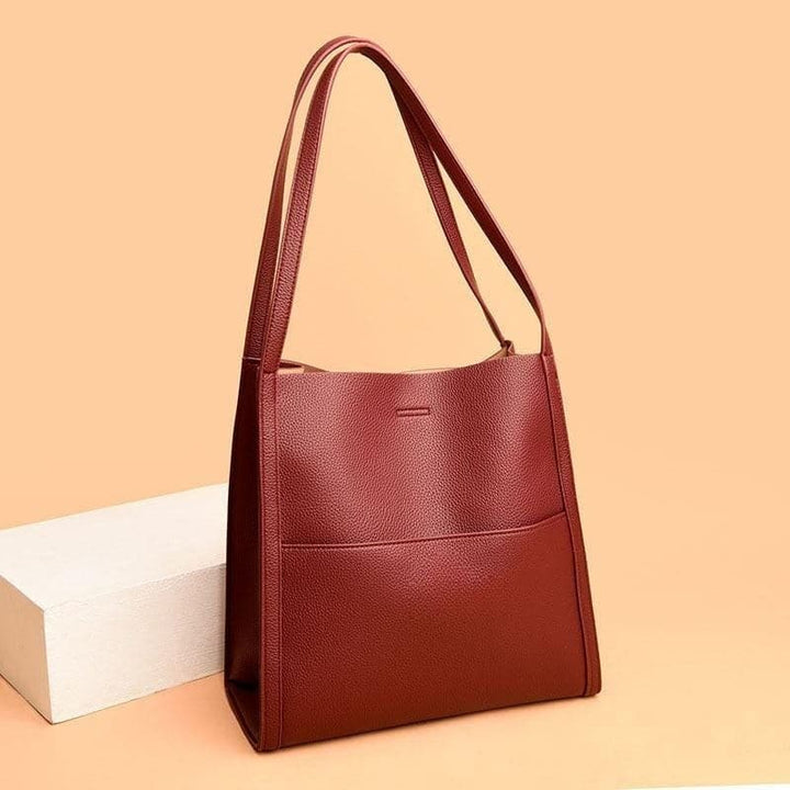 Elegante leren handtas dames, stijlvolle schoudertas voor zakelijk of casual gebruik.