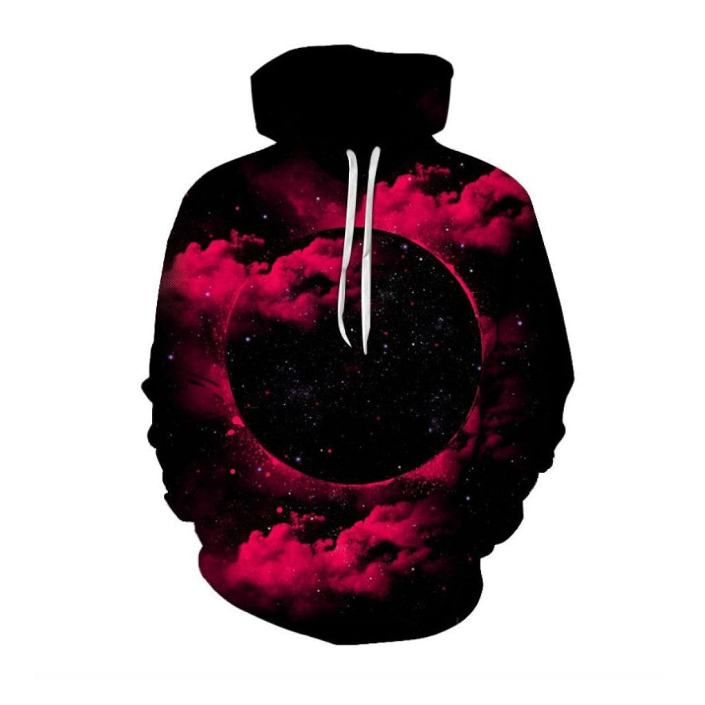 Unisex sweatshirt met levendige 3D sterrenhemelprint, lange mouwen en ronde hals, ideaal voor casual streetwear.