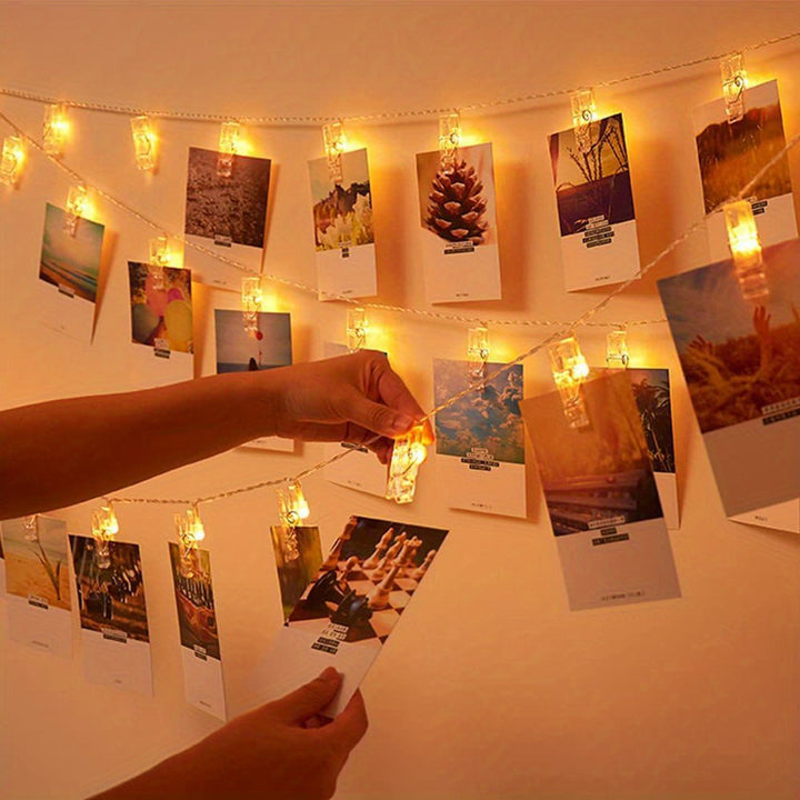 Magische string lights met fotoclips: creëer een gezellige sfeer met deze decoratieve LED fotolamp.