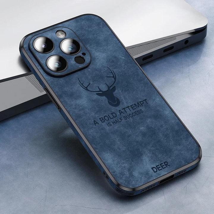 Hertenleren Veltro telefoonhoes. Complete bescherming voor je Apple iPhone.