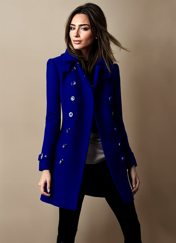 Elegante lange damesmantel Noa, perfect voor stijlvolle vrouwen. Ideale overgangs- of winterjas.