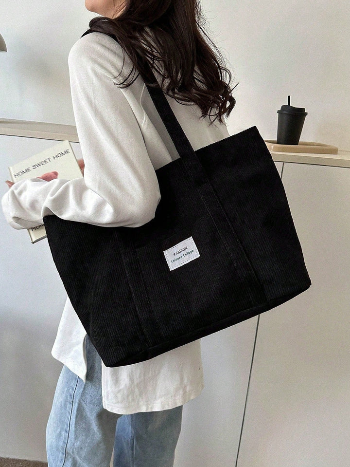 Functionele corduroy werktas, ruime tote bag met casual uitstraling voor de professional.