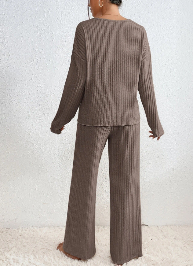 Ultiem comfortabel gebreid dames huispak, perfect als relaxkleding en thuispak.