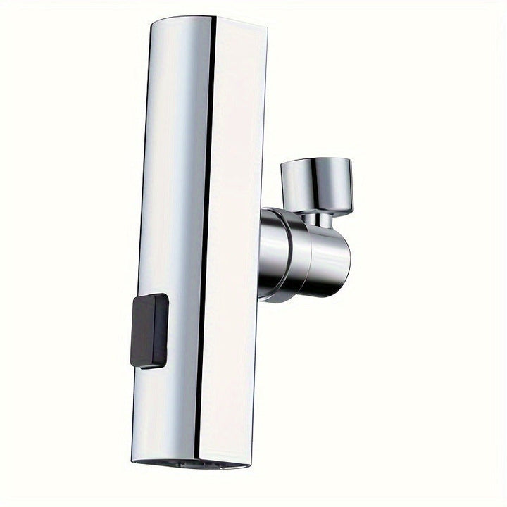 Waterbesparende kraan adapter met roterende 3-in-1 sproeikop. Ideaal accessoire voor keuken en badkamer.