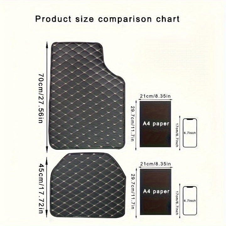 Complete set premium PU-lederen automatten voor- en achterin, volledige bescherming auto-interieur.