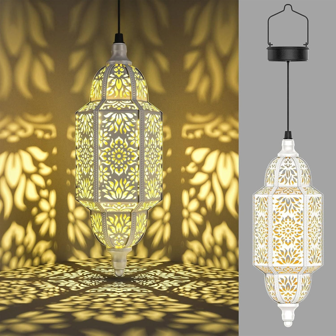 Hanglamp Marokkaanse stijl, solar LED verlichting, ideaal voor tuindecoratie en terras.
