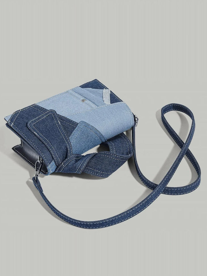 Casual dames denim schoudertas, blauwe spijkerstof crossbodytas, ideaal als modeaccessoire.