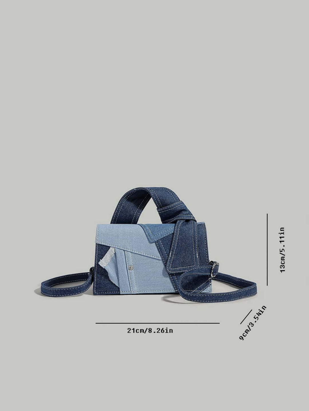 Duurzame denim schoudertas, dames crossbodytas, casual en modern modeaccessoire.